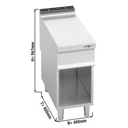 Elemento neutro | LORENZO 900 - 400x900x967mm - acciaio inox AISI 304 | base aperta | con alzatina