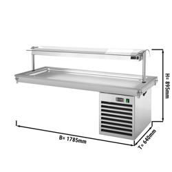 Einbau Kühlplatte - 1800mm - +2 bis +8 °C - 5x GN 1/1 - 700 Watt - mit Glas-Hustenschutz