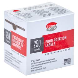 (24 rolls) CAMBRO | StoreSafe® Dissolvable Food Rotation Labels – 250 labels/roll – -40°C to 93°C