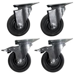 Rollsats - 85x130x140 mm - inkl. 4 hjul, 2 med broms - passar till BKJ, KSJ, POG, POJ, ZBG & TKSJ