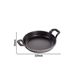 STAUB | Round Cast Iron Baking Dish – Ø 16 cm - Graphite Grey - Stackable, Grill/Oven