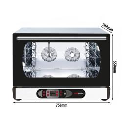 Elétrico Forno convector compacto Digital - 1 câmara de cozedura - 4x GN 1/1 ou 600x400mm - Aço inoxidável - com humidificação