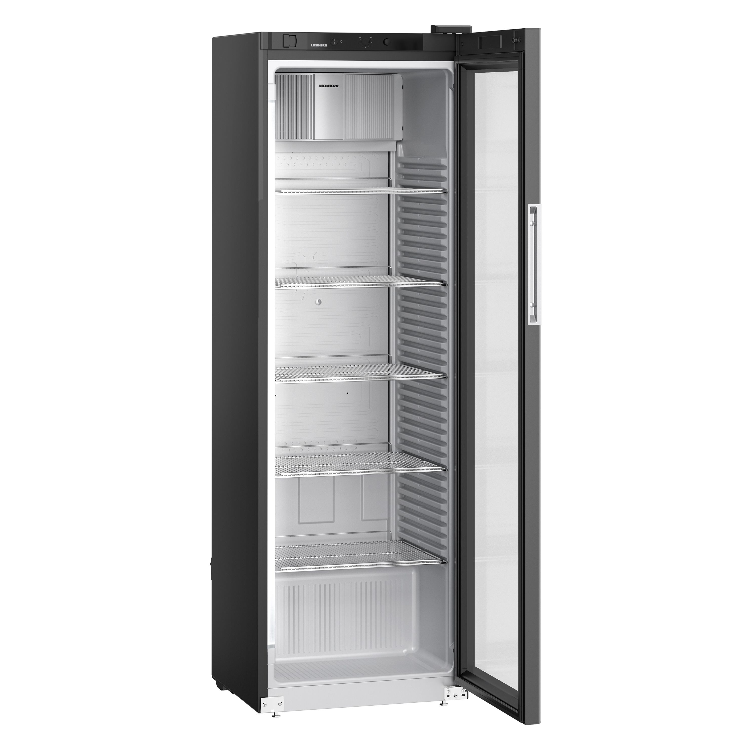 LIEBHERR | Réfrigérateur PERFORMANCE - 400 litres - Intérieur en plastique - Avec 1 porte en verre - Noir   