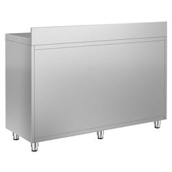 Nerezová pracovní skříňka - 1600x600 mm - se 2 křídlovými dveřmi - se zadním lemem