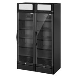 (2 pz) Vetrina frigo per bibite ECO - 1190mm - 694l - con 2 porte in vetro - Nero