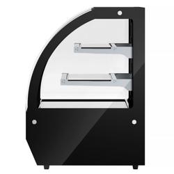 Vitrina refrigerada de sobremostrador - 105 litros - 700mm - con 2 estantes de vidrio - 2 puertas correderas traseras - doble cristal - Negro