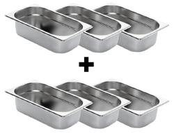 (6 pièces) Bac GN 1/4 en inox – Hauteur : 65 mm