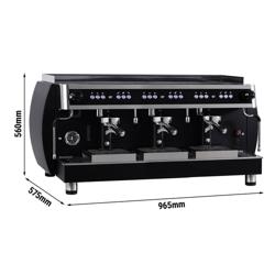 Commercial Espresso Machine "Grace" - 3 Group - with Digital Display - Pre-infusion System & 2 Steam Wands - Black