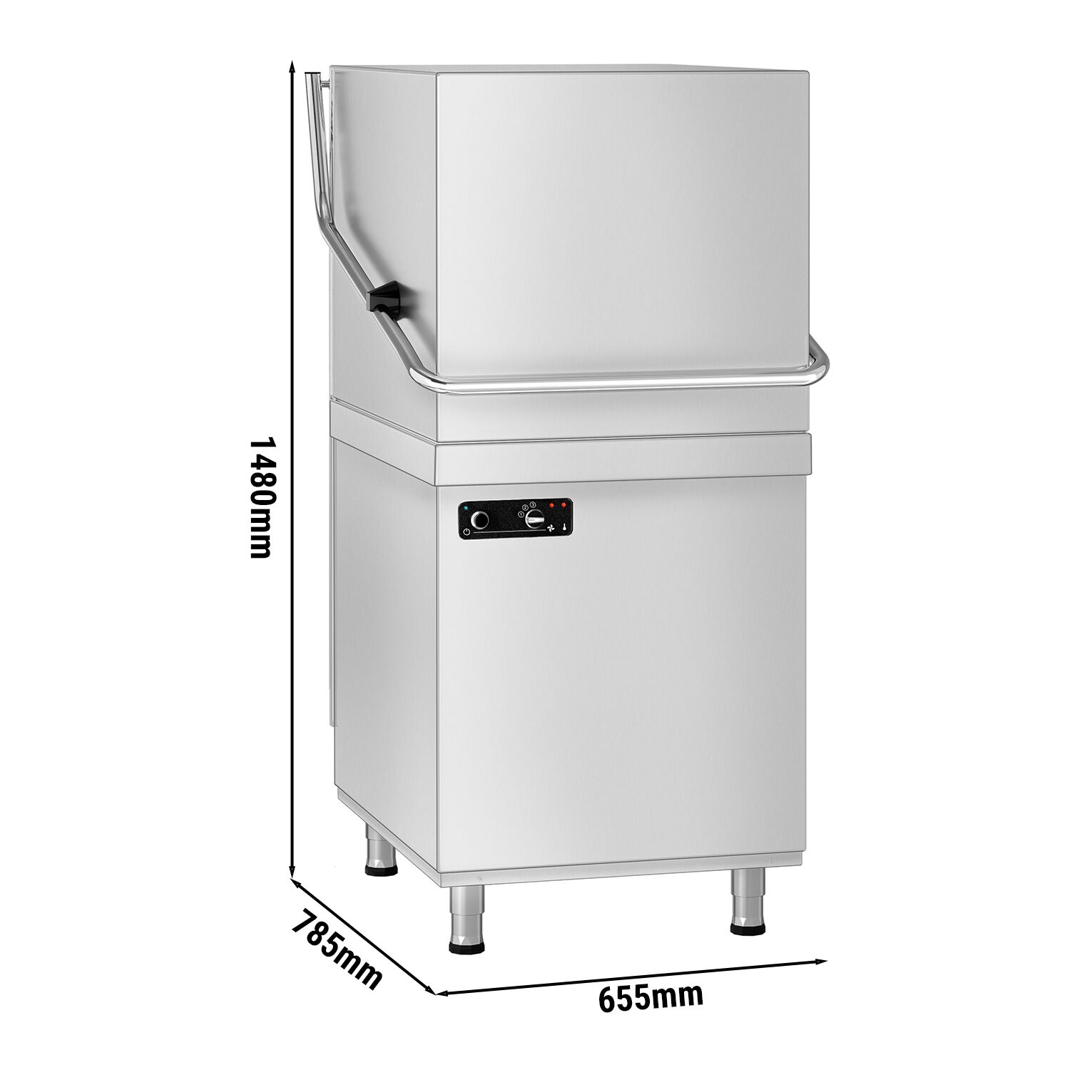 Lave-vaisselle à capot – Manuel – 6,52 kW – avec pompe de détergent, de rinçage et de vidange