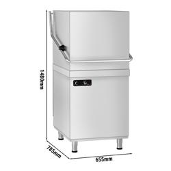 Zmywarka kapturowa - 6,52 kW - z detergentem, nabłyszczaczem & pompą spustową	