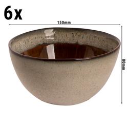 (6 szt.) Miska bufetowa okrągła - Hazelton - Steingut - Ø 150mm - Brązowy