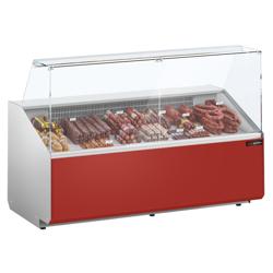 Serve Over Counter - 1881x979mm - double glazing - front panel red - capacity 387 litres