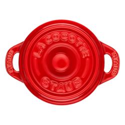 STAUB | CERAMIQUE - طقم طناجر كوكوت - 4 قطع - بقطر 100 مم - سيراميك - أحمر كرزي