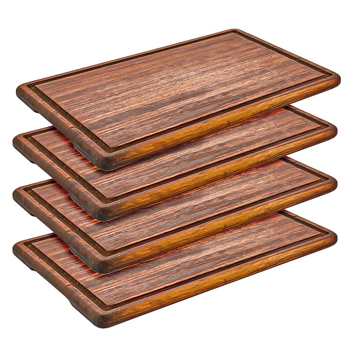 (6 pcs) Planche à steak - Bois d’iroko - Lot de 6 - 350x250mm