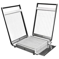 Cuțit tăiat praline - tip chitară - Distanță sârmă: 22,5, 30 & 37,5 mm - dublă (două direcții) - incl. 3 cadru tăietor ciocolată