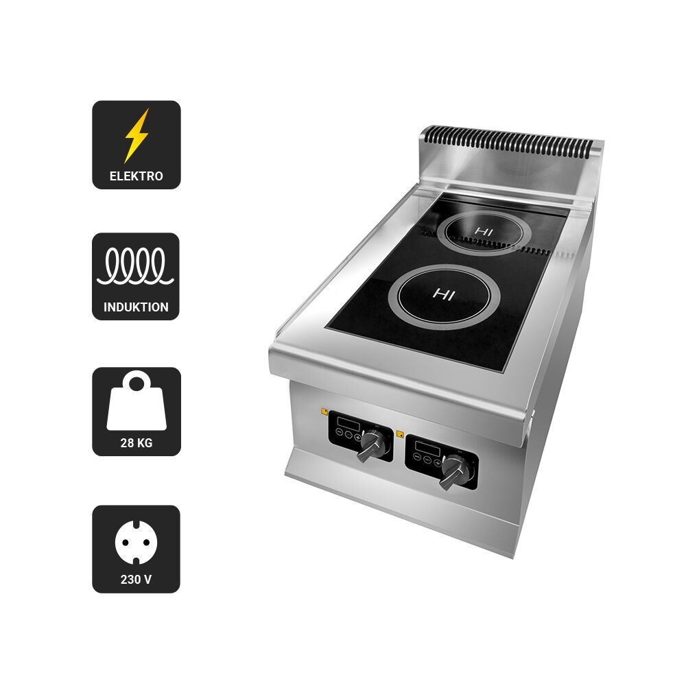 Réchaud à induction à poser - 6kW - 2 foyers