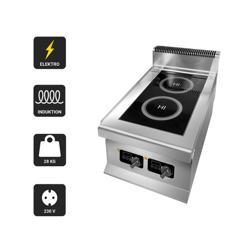 موقد تحريضي - 400x700x428mm - 6 kW - 2 مناطق طهي