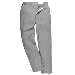 Unisex koksbroek - zwart-wit geruit - Maat: L