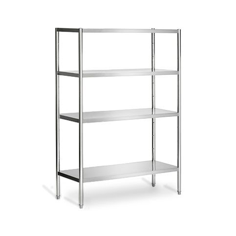 Paslanmaz Çelik Raf PREMIUM - 1600x490mm - 4 Raflı (AYARLANABİLİR)