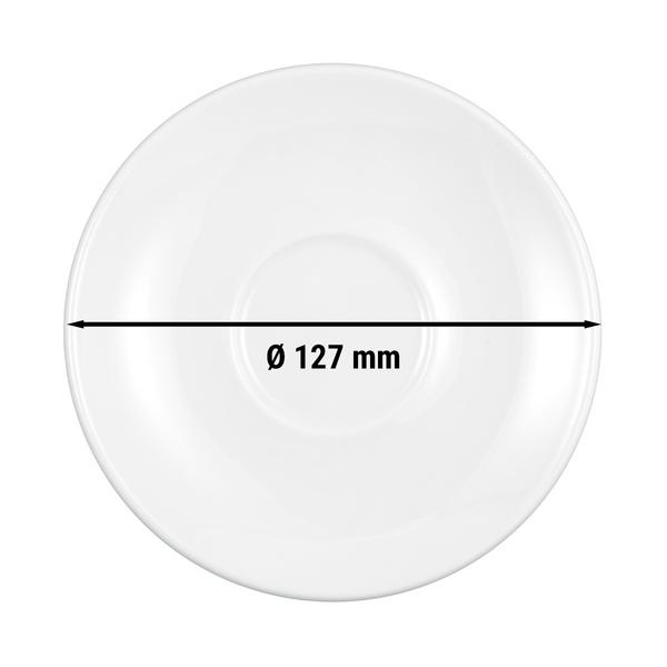 (6 pieces) SELTMANN WEIDEN | Round Espresso Saucer Meran Steak & More – Ø127 mm – High-Gloss Porcelain