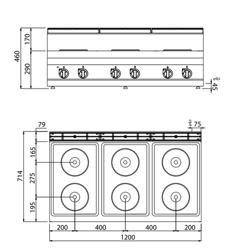 Electric Boiling Top - 15.6kW - 6 plates