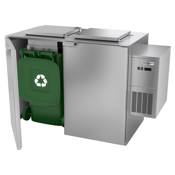 Avfallskyl för vått avfall 2x 120 eller 1x 240 liter/aggregat höger