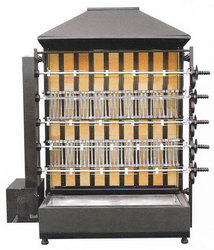 Churrasqueira a carvão - com 5 espetos para 25 frangos - 1350 x 610 x 1750 mm