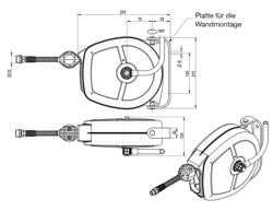 Retractable Hose Reel - 1/2" BSP - 5m - 125x195x245mm - with wall mount & spray gun