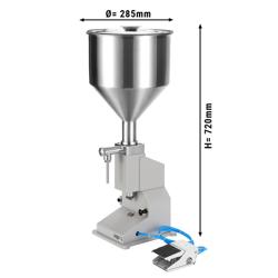 Commercial Pneumatic Liquid & Paste Filling Machine - with foot pedal - for liquids & pastes - 5-50ml