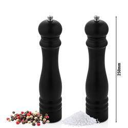 Zout- en pepermolenset - Hout - Hoogte: 250mm - Zwart