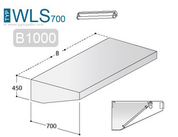 Seinähuuva - 1000mm - suodattimella ja lampulla