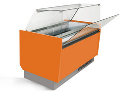 	Ice cream counter - Liam - 1560mm - with LED lighting - for 13 + 13 containers - orange