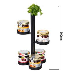 Supporto per buffet - Acciaio inox - Nero - 5 ripiani - Altezza: 200mm