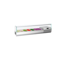 Vitrine de présentation réfrigérée pour assiettes PREMIUM PLUS - 1733x353mm - 7x GN 1/4