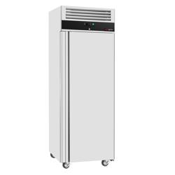 Koelkast RVS ECO - 680mm - 312liter - tot -2°C tot +8°C - met 1 deur - geforceerde koeling, automatische ontdooiing, slot, omkeerbare deur, wielen & legroosters