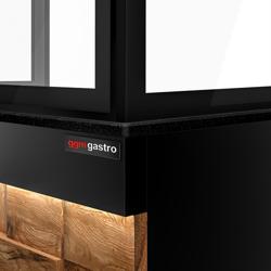 Grill à gaz TORONTO - 1500 mm - Façade en bois - plan de travail en granit noir - verre de protection thermique