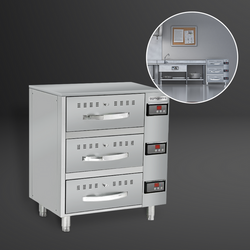 Armoire chauffante - 824mm - 3 tiroirs