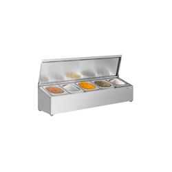 Caixa de Especiarias em aço inoxidável - 5x GN 1/6