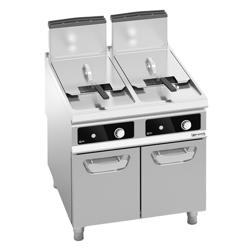 Dubbele gasfriteuse - 20+20 liter - 35 kW - indirect verwarmd - digitale bediening - Bflex Digital - met aftapkraan - incl. onderstel