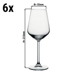 (6 szt.) Kieliszek do wina - Allegra - 350ml - z oznaczeniem CE; do zmywarki; zestaw 6 szt.