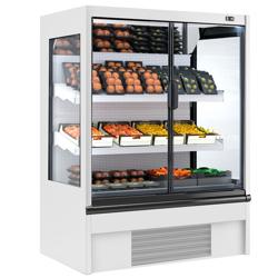 Murale Refrigerato Professionale - 1330mm - 370l - +4°/+6°C - con 2 porte a battente in vetrocamera & 2 ripiani - Bianco