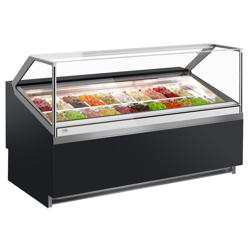 Commercial Ivy Ice Cream Display Freezer – 20 × 5 L Napoli pans - 1919 mm - Ventilated - Black