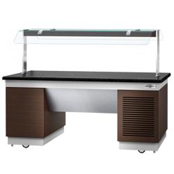 Gekoeld buffet DUBLIN - 2000mm - met koelplaat - op zwenkwielen