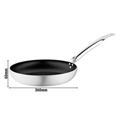 Tava za prženje - Lijevani aluminij - PTFE neljepljivi premaz (Teflon Platinum) - Ø 360 mm - Visina: 60 mm - prikladno za plin, struju, staklokeramiku; perilicu posuđa - Neljepljivo