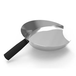 Paletta per Gyros/Doner Kebab - 223x311x70mm, Ø interno 193mm, Ø esterno 223mm, manico 98mm, 0.5kg - acciaio inox, manico in plastica, ergonomica, smontabile