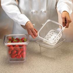 (6 adet) CAMBRO | CAMWEAR® - polikarbonat GN küvet 1/6 - şeffaf - Yükseklik: 100 mm