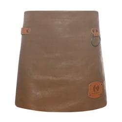 (6 Stuks) KARLOWSKY | Schort met Leren Voorbinder - Caramel