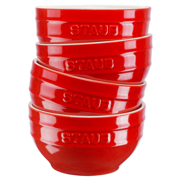 STAUB | CERAMIQUE - Juego de cuencos, 4 piezas - Ø 120mm - Cerámica - Rojo cereza