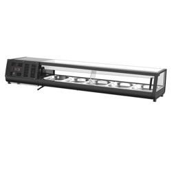Sushi Display Case - with LED Lighting - 1800x265mm - 5x GN 1/2 - Black