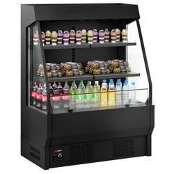Commercial multideck display fridge - Open front - 1220mm - 300L - with 2 shelves - Black